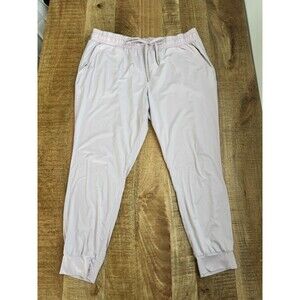 All In One Women's Pastel Pink Jogger Pants Baby Pink Pockets Drawstring XL